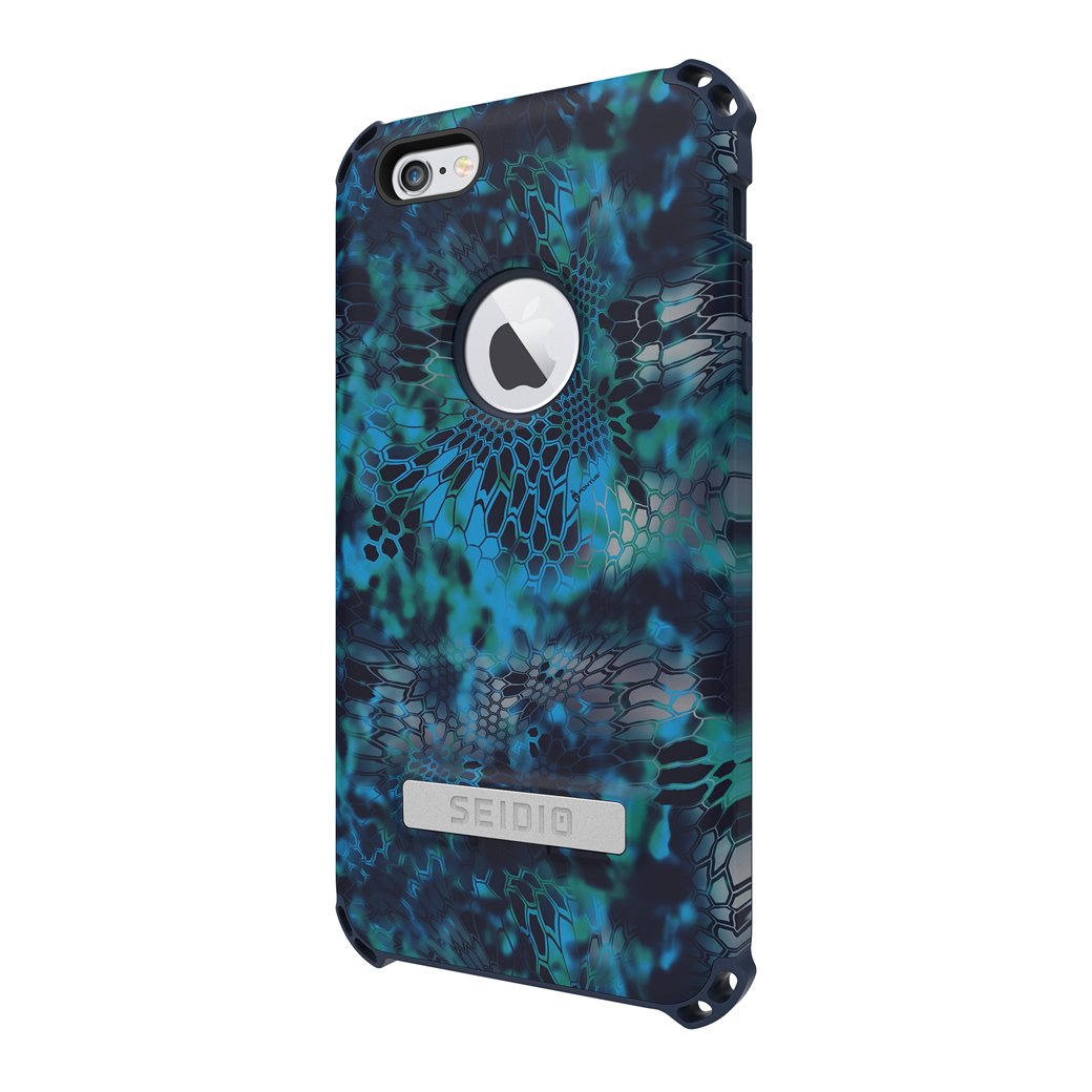 Durable Dilex Shockproof Case with Metal Kickstand for iPhone 6 Plus/iPhone 6s Plus - Kryptek Pontus Camo Design | Perfect for Outdoor Adventures, Work & Daily Protection