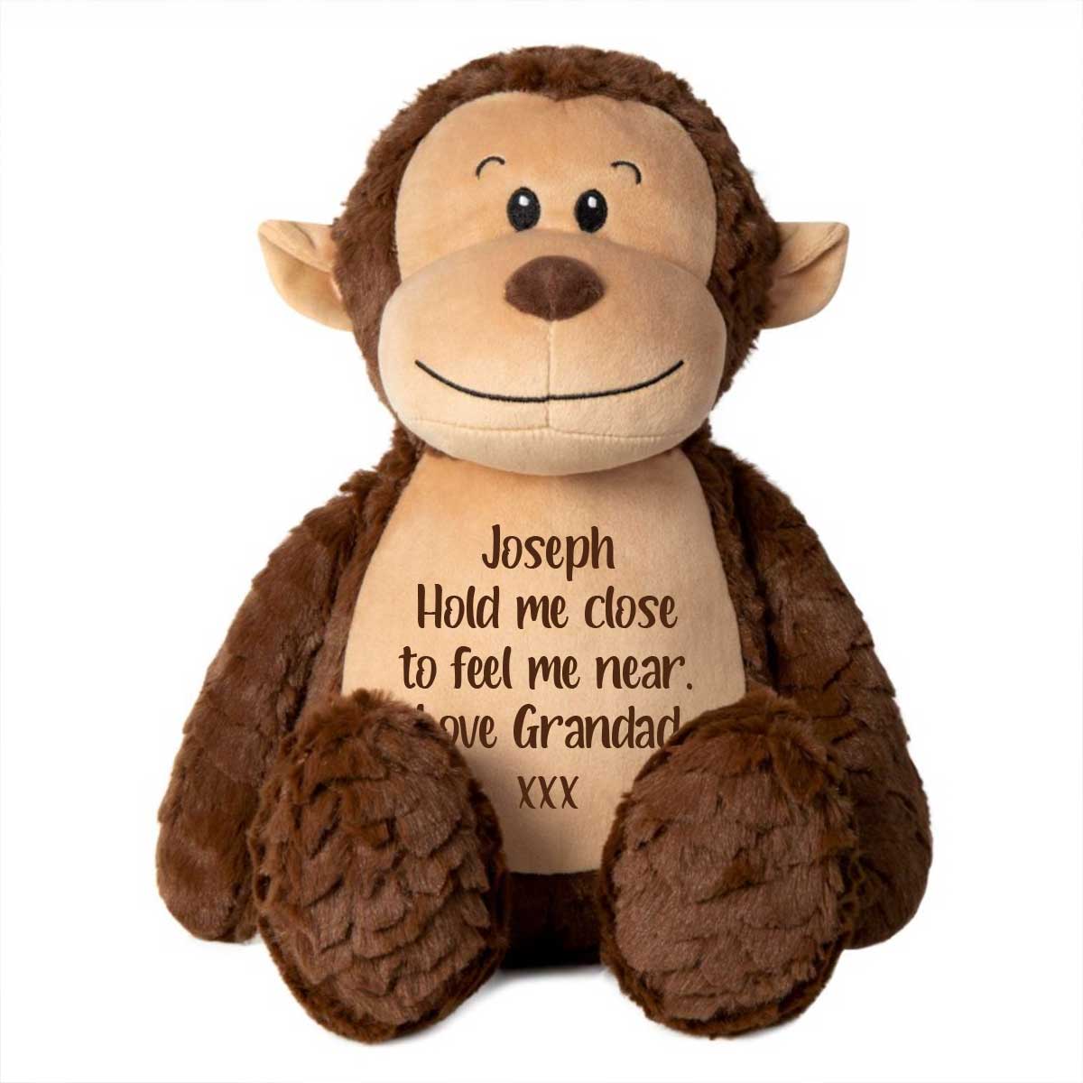 Personalized Recordable Voice Keepsake Memory Monkey Plush Toy - Record & Playback Messages, Perfect Baby Shower Gift & Emotional Support Companion for Kids