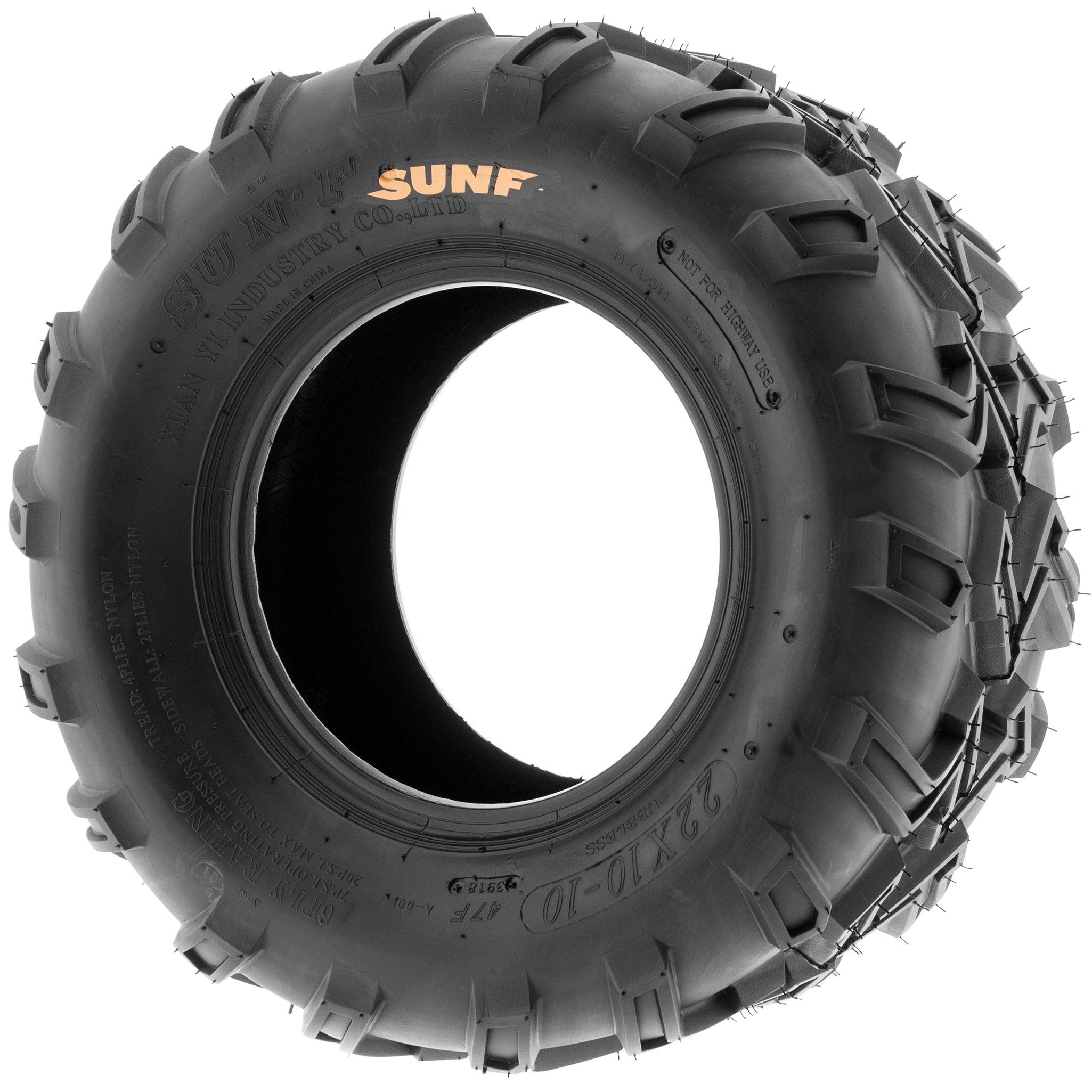 SunF 22x10-10 6 Ply Heavy Duty ATV Tires - Pair of 2 Off-Road Tires for Mud, Sand & Trail Riding - Perfect for ATV, UTV & Quad Vehicles