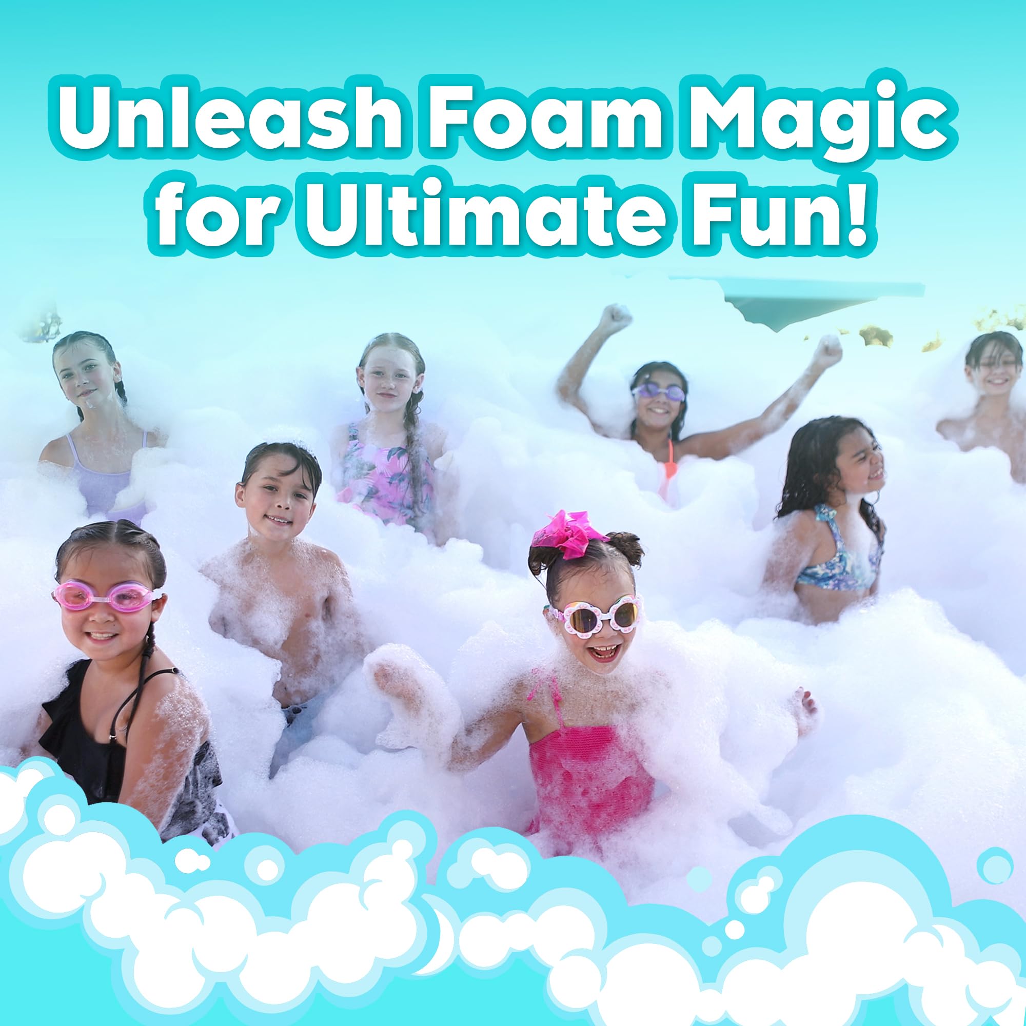 FoamDaddy Professional Strength Ultra-Concentrated Foam Solution - Makes 300-400 Gallons | High Stacking, Hypoallergenic Formula | Compatible with All Foam Machines | 1 Gallon | Perfect for Foam Parties, Events, and Kids' Play Areas