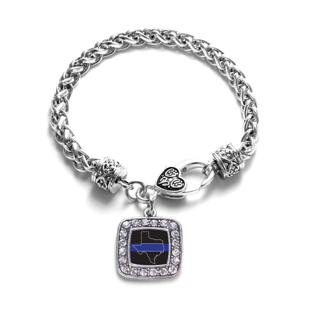 Inspired Silver - Sterling Silver Square Charm Bracelet with Cubic Zirconia Stones | Elegant Jewelry Gift for Women, Birthday, Anniversary, Party & Everyday Wear