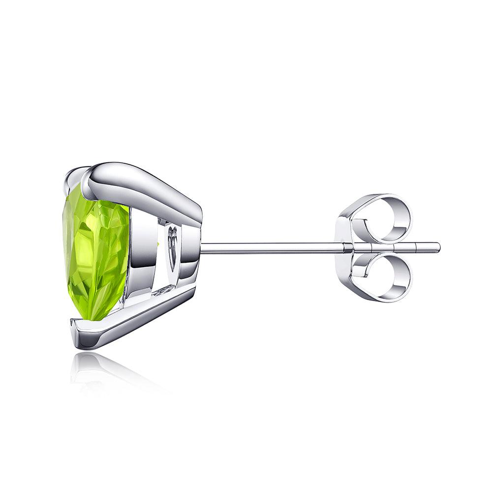1 CT Heart Shaped Birthstone Stud Earrings - Genuine Gemstone Jewelry for Women, Perfect Gift for Anniversary, Valentine's Day & Mother's Day - Elegant Everyday Wear & Special Occasions