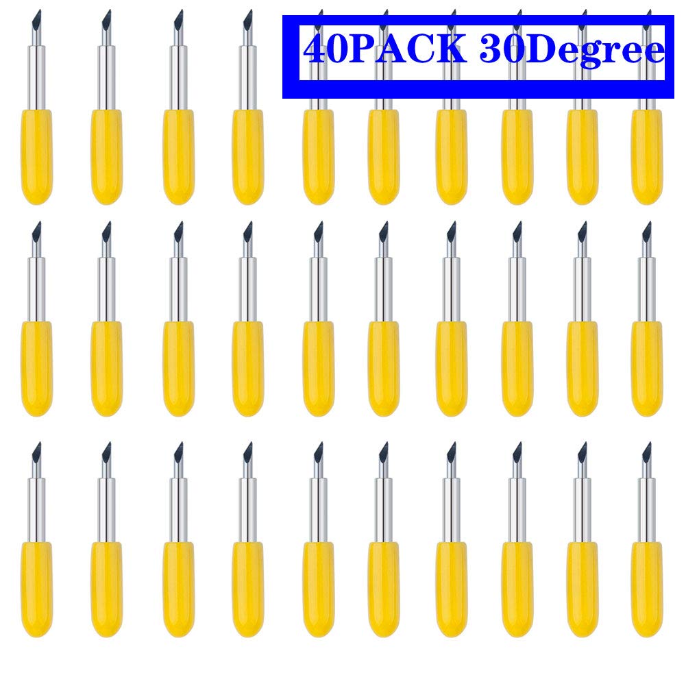 40-Pack THANMAO Fine Point Replacement Blades for Cricut Explore Air 2/Air 3/Maker/Maker 3 - 30 Degree Precision Cutting Blades (Yellow) - Perfect for DIY Crafts, Vinyl Cutting, and Paper Projects