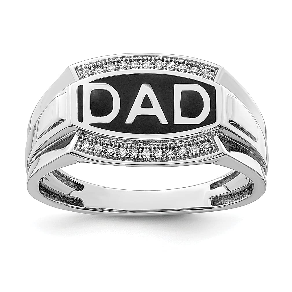 925 Sterling Silver Diamond Men's Ring - Elegant Dad Band for Gifts, Anniversary & Special Occasions | Durable Fine Jewelry for Him, Wedding, Father's Day & Everyday Wear
