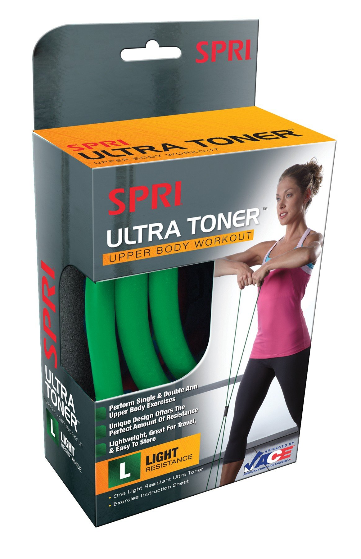 SPRI Ultra Toner Resistance Band Exercise Cords - Heavy Duty Workout Bands for Strength Training, Yoga, Pilates & Physical Therapy - Retail Packaging - Perfect for Home Gym, Travel & Rehabilitation