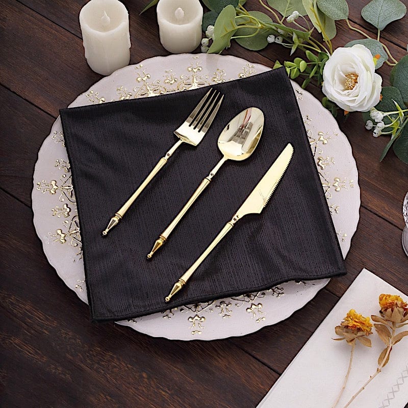 5 Pack 20x20 Inch Polyester Sequin Dot Dinner Napkins - Elegant & Durable for Parties, Weddings, and Holiday Dining
