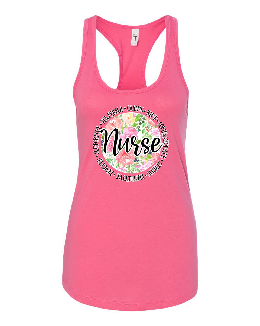 Floral Nurse Appreciation Tank Top for Women - Comfortable Racerback Design - Perfect for Nurses Week, Medical Professionals & Healthcare Workers Gifts