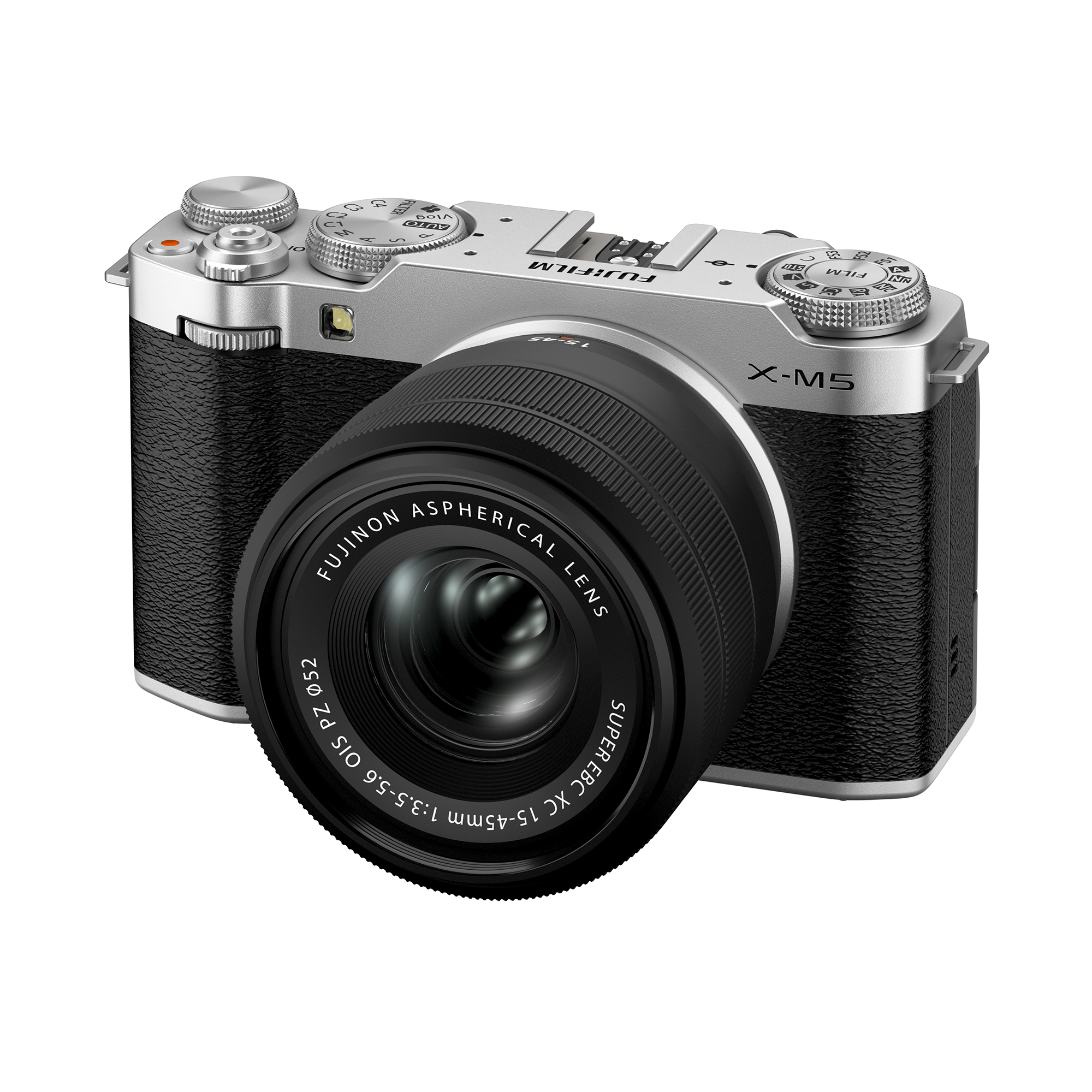 Fujifilm X-M5 Mirrorless Digital Camera with XC 15-45mm f/3.5-5.6 OIS PZ Lens (Silver) - Compact & Lightweight for Travel, Vlogging & Street Photography