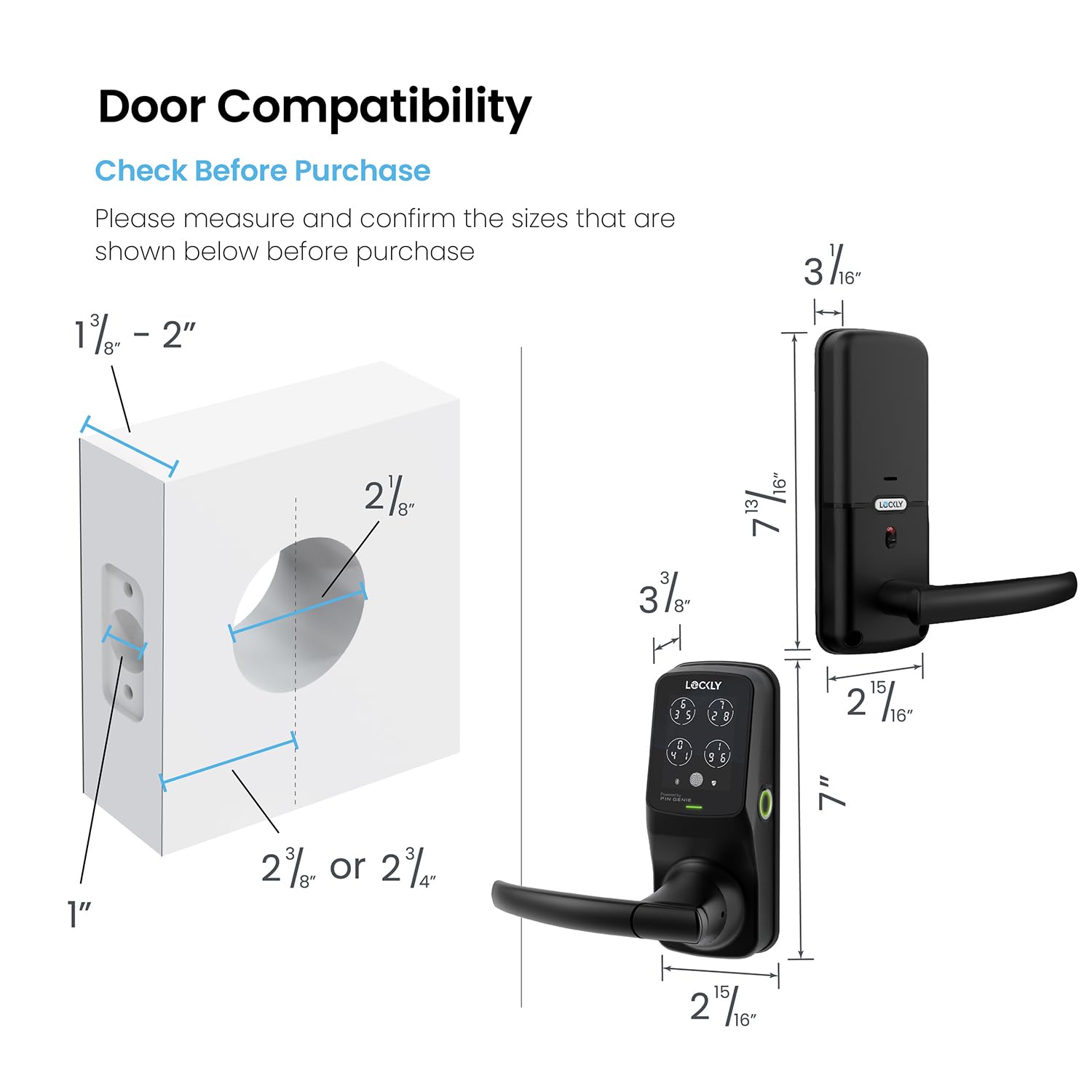 Lockly Secure Pro Smart Lock with Wi-Fi - Keyless Entry Digital Keypad, 3D Biometric Fingerprint Sensor & Voice Control for Front Doors - Auto Lock Latch Edition | Perfect for Smart Homes, Vacation Rentals & Enhanced Home Security