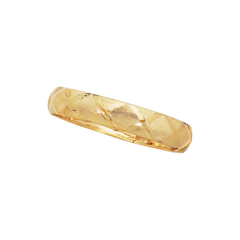 10K Gold 12mm X Bangle Bracelet for Women - Elegant Stackable Jewelry for Everyday Wear & Special Occasions