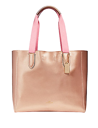 Coach Derby Metallic Tote Bag for Women - Stylish Leather Shoulder Purse with Shimmering Finish | Perfect for Work, Travel & Everyday Use