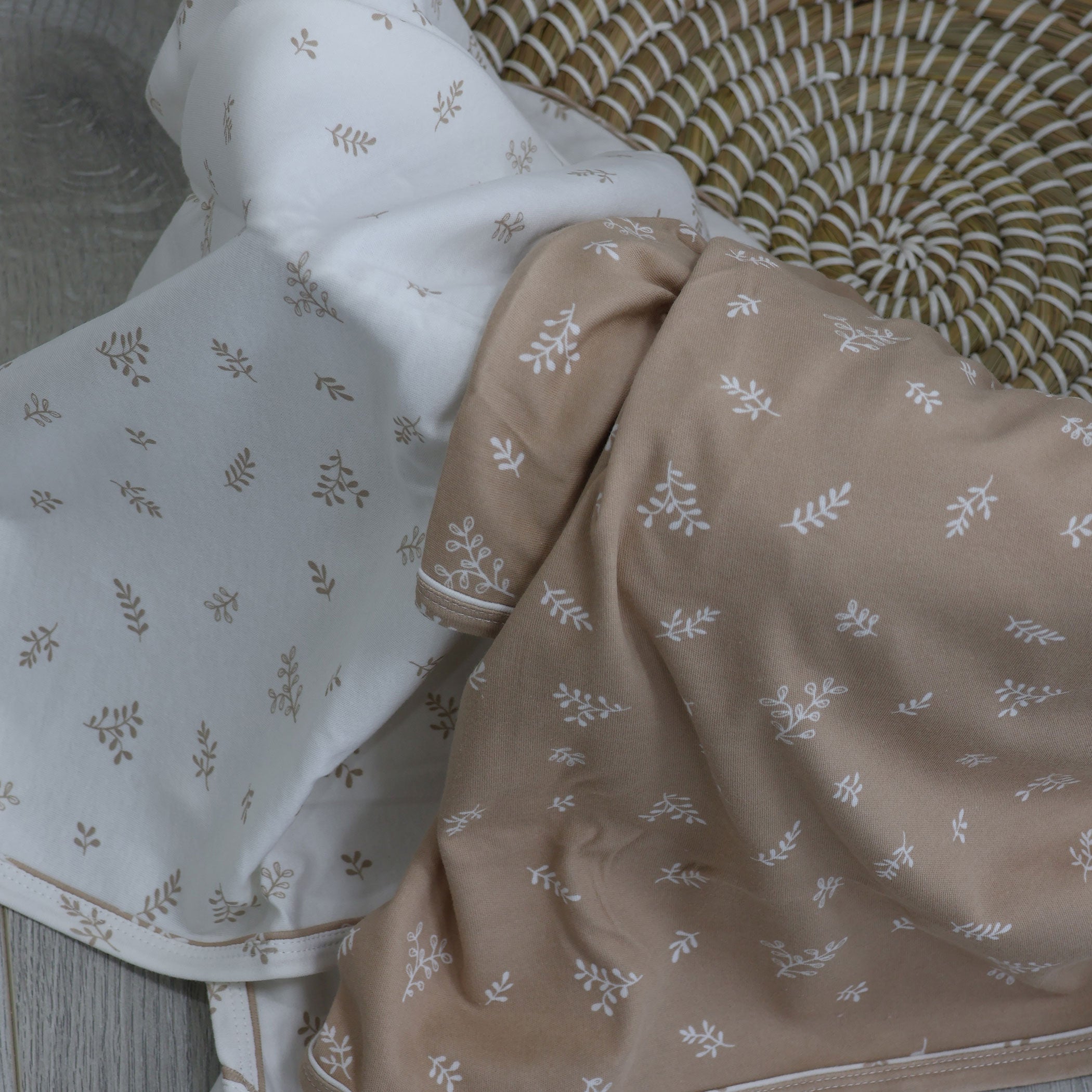 Organic Cotton 2-Pack Jersey Swaddle Wraps for Newborns - Soft & Breathable Baby Swaddling Blankets (Chestnut) - Perfect for Nursery, Baby Shower Gifts & Sleep Time