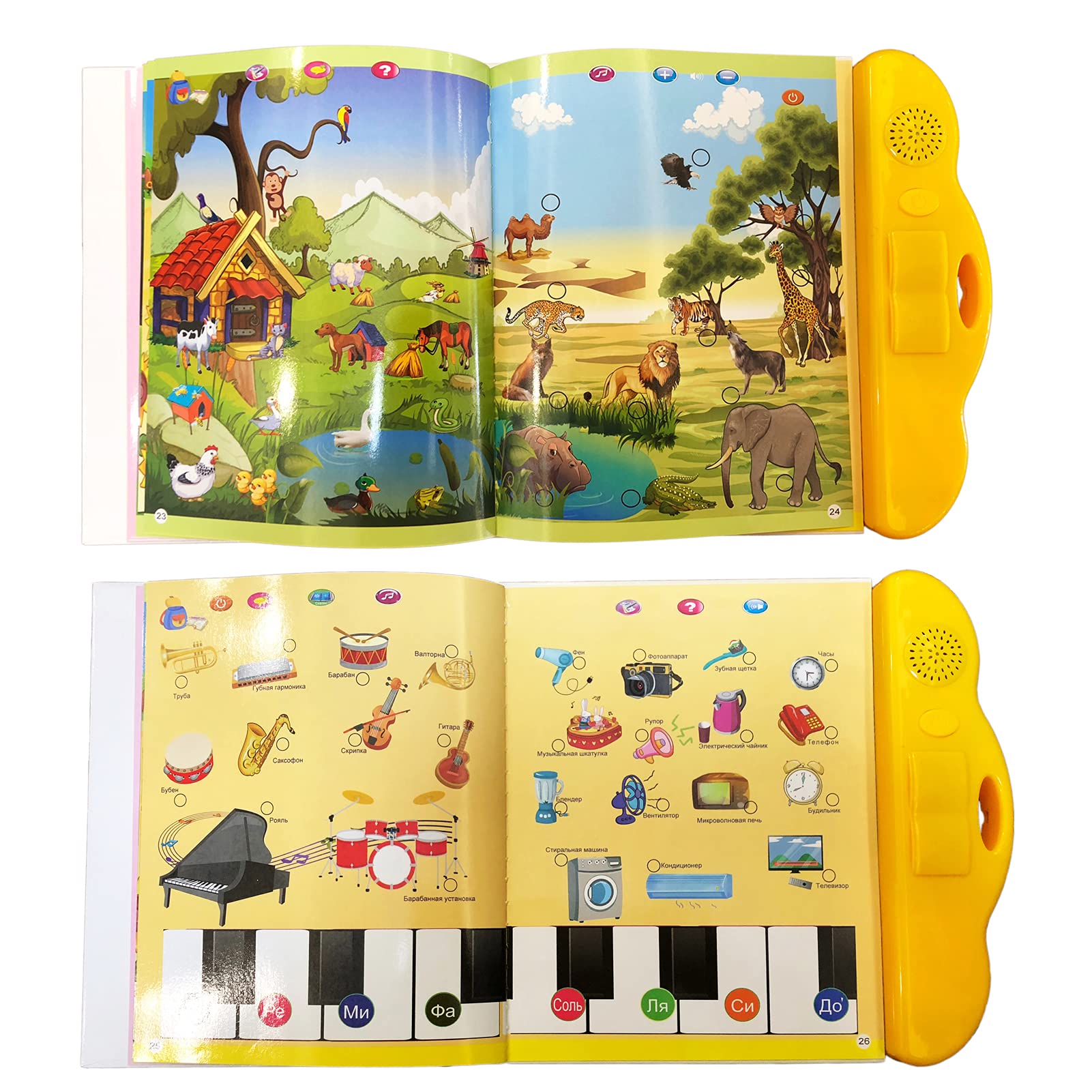 MINMEER Russian Alphabet Learning Toys for Kids Ages 3+ | Electronic Interactive ABC Book with Letters, Words & Music | Russian Language Educational Toy for Toddlers & Preschoolers | Perfect for Homeschooling & Bilingual Education