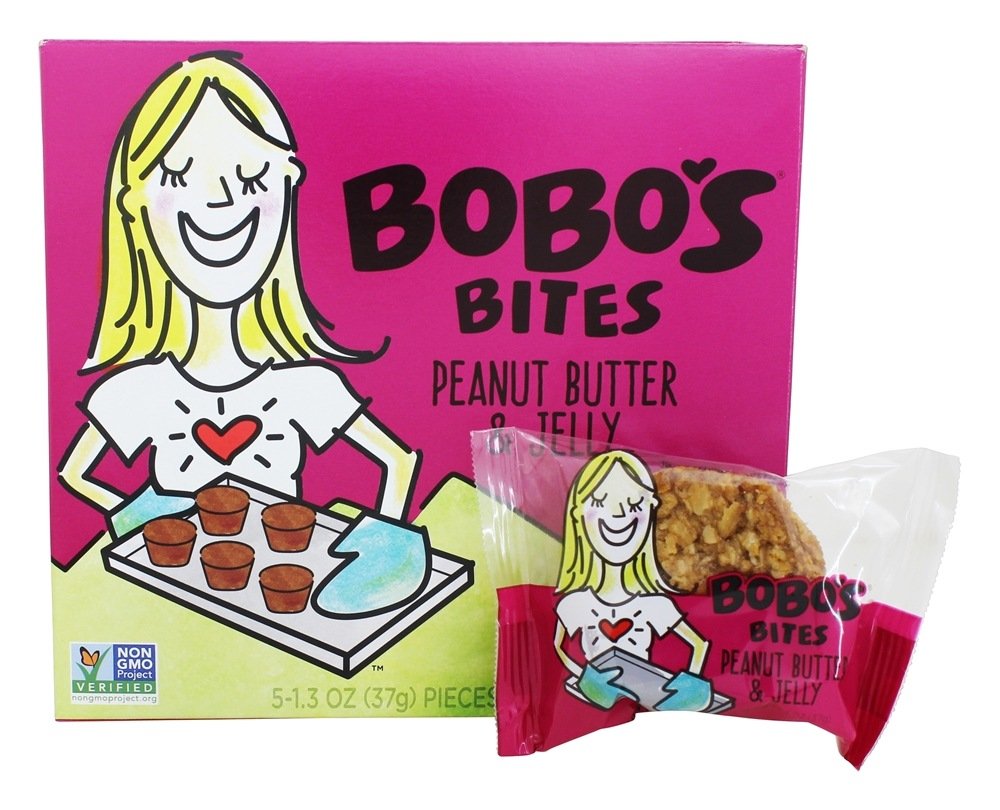 Bobo's Gluten Free Oat Bars - Peanut Butter & Jelly Flavor - 1.3 oz (5 Count Pack) - Healthy Snack for Kids Lunch, School, Travel & On-the-Go Energy Boost