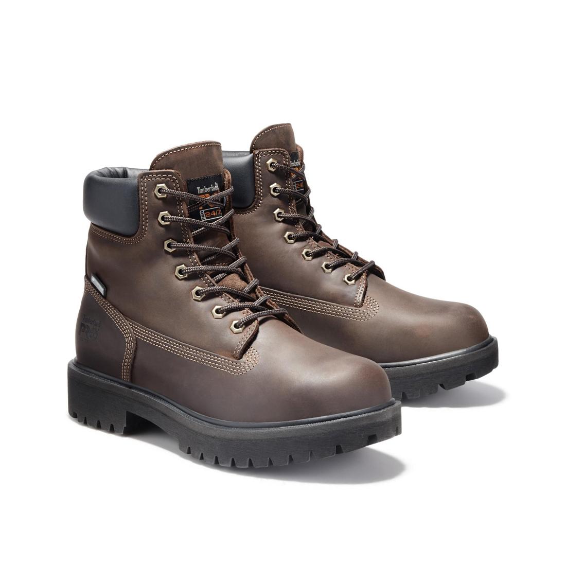 6 Inch Steel Toe Waterproof Insulated 200G Work Boots for Men - Dark Brown Safety Shoes for Construction, Warehouse & Outdoor Work