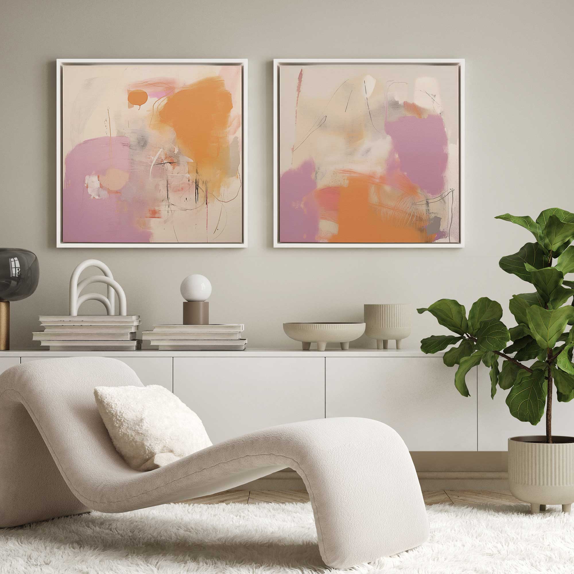 Premium Cotton Candy Delight Canvas Art Set of 2 - Sweet Home Decor for Bedroom, Living Room & Nursery Wall