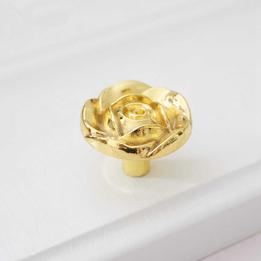 LBFEEL Gold Drawer Knobs - Elegant Rose Flower Backplate Dresser Pull Handles for Kitchen Cabinets & Furniture Hardware (Set of 10) - Perfect for Bedroom, Bathroom & Home Decor Upgrade