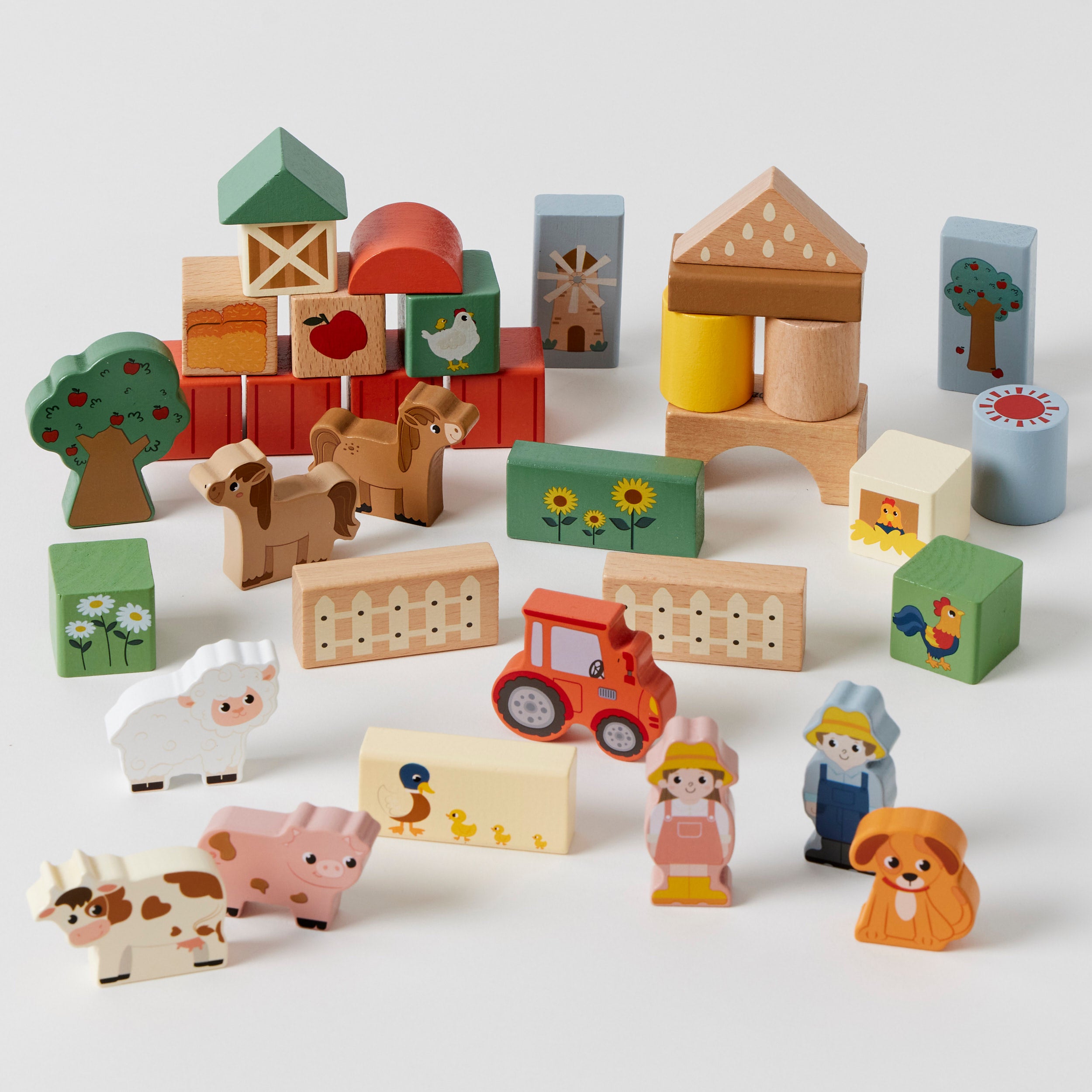 Wooden Farm Animal Stacking Blocks - Educational Toddler Toys for Learning & Play - Perfect for Preschool Activities, Montessori Games, and Early Childhood Development