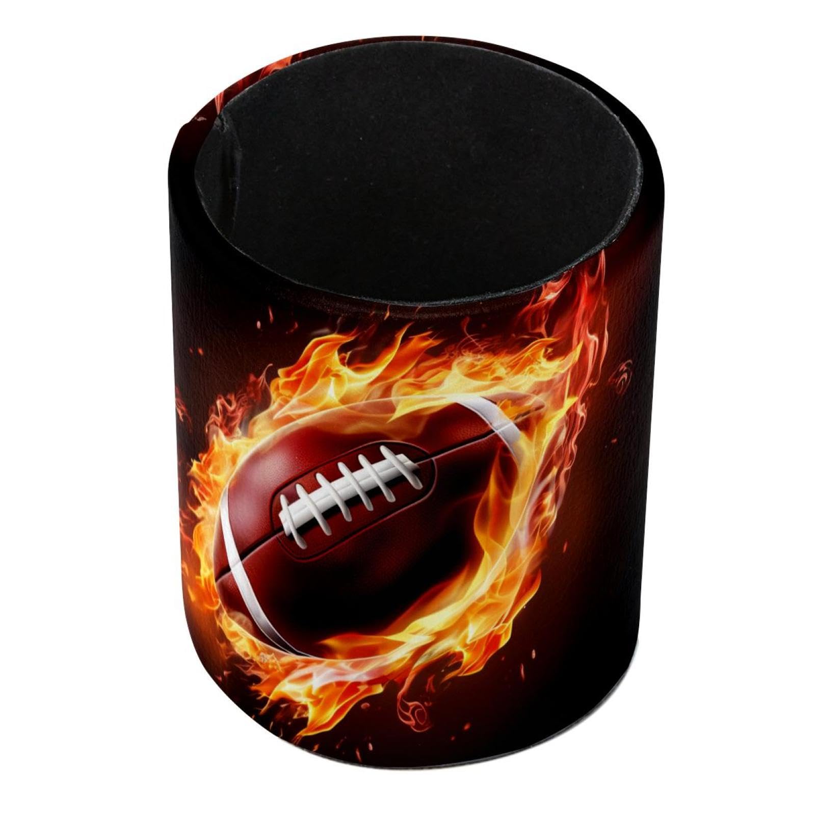 Stylish Pen Holder for Desk - American Football & Fire Themed Pen Organizer - Perfect Desk Accessories for Office, School & Home Use