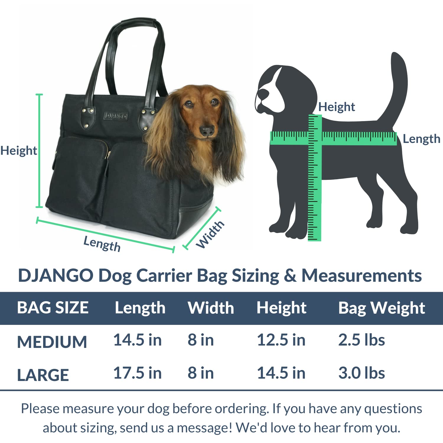 Premium Waxed Canvas & Leather Dog Carrier Bag - Medium Navy Blue Pet Travel Tote with Safety Harness Tether, Secure Zipper Pockets & Water-Resistant Lining | Perfect for Air Travel, Car Rides & Outdoor Adventures with Your Small to Medium Dog