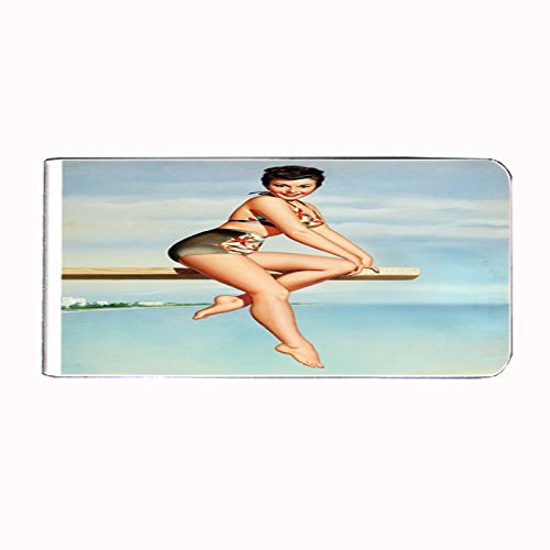 Vintage Retro Sexy Bridesmaid Party Money Clip - Rectangle Pin Up Girl Design - Perfect for Bachelorette Parties, Wedding Gifts & Vintage Lovers (Style-113)