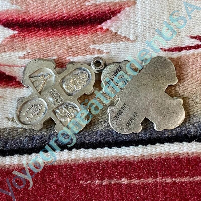 2-Piece Sterling Silver Devotional Cross Pendant Set - Four Way Religious Necklace Charm for Women & Men - Perfect for Church, Gifts & Everyday Faith Jewelry