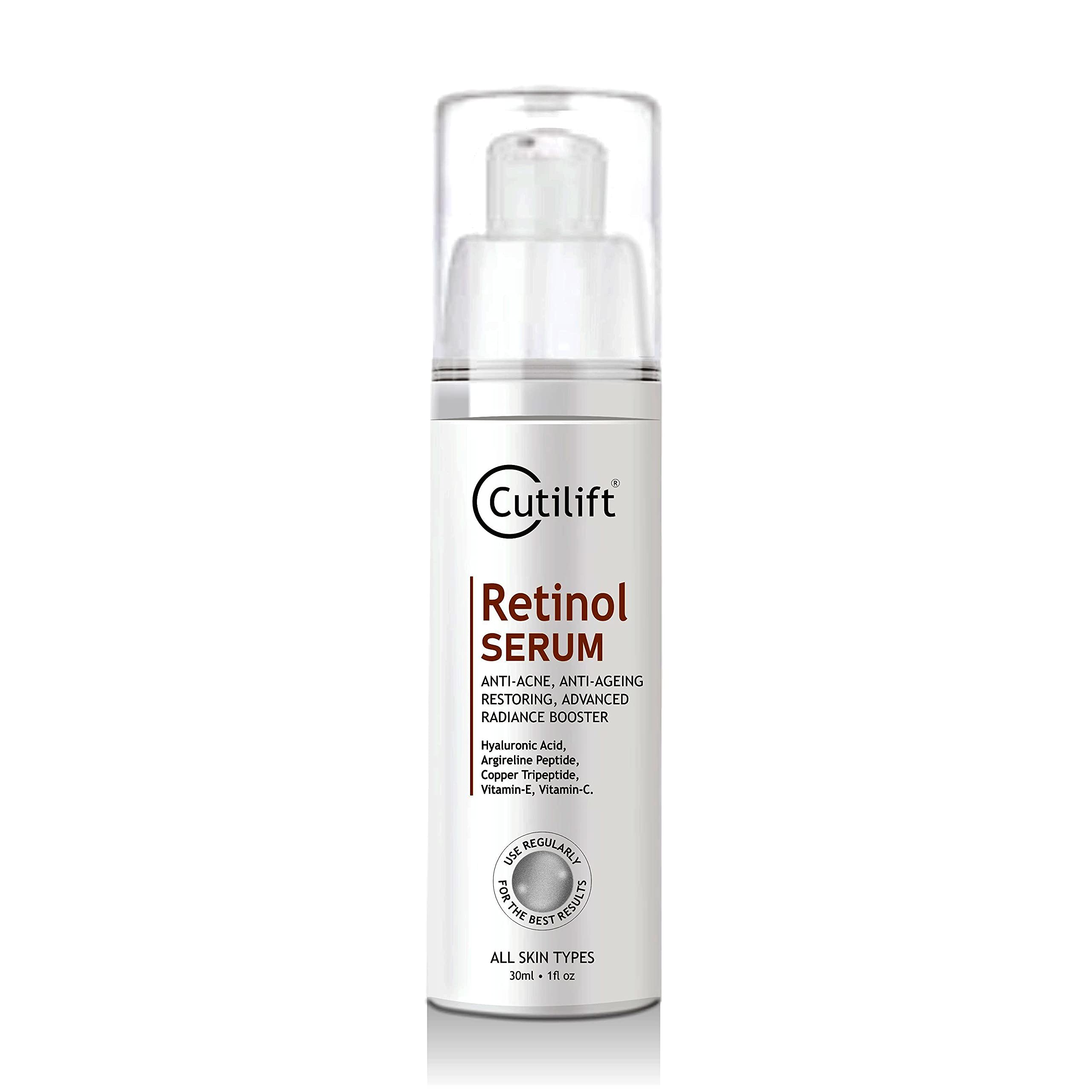 Cutilift Retinol Serum 30ml - Anti-Aging Night Face Serum for Pores & Wrinkles | Hydrating & Brightening Skincare for Women & Men | Perfect for Night Routine & Dry Skin Care