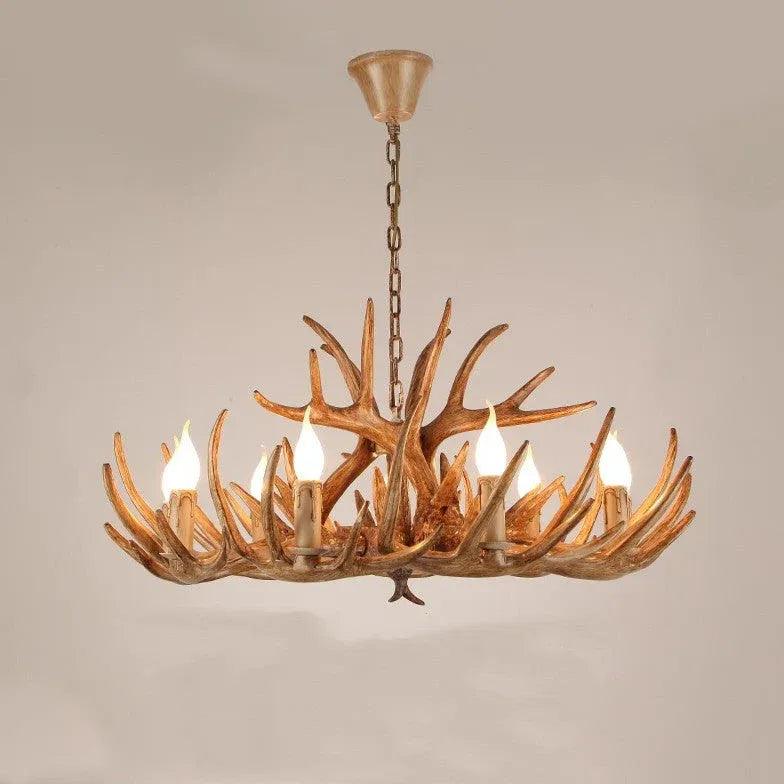 Rustic Antler LED Chandelier - Handcrafted Deer Horn Light Fixture for Cabin, Lodge & Farmhouse Decor - Perfect for Living Room, Dining Room or Bedroom Lighting