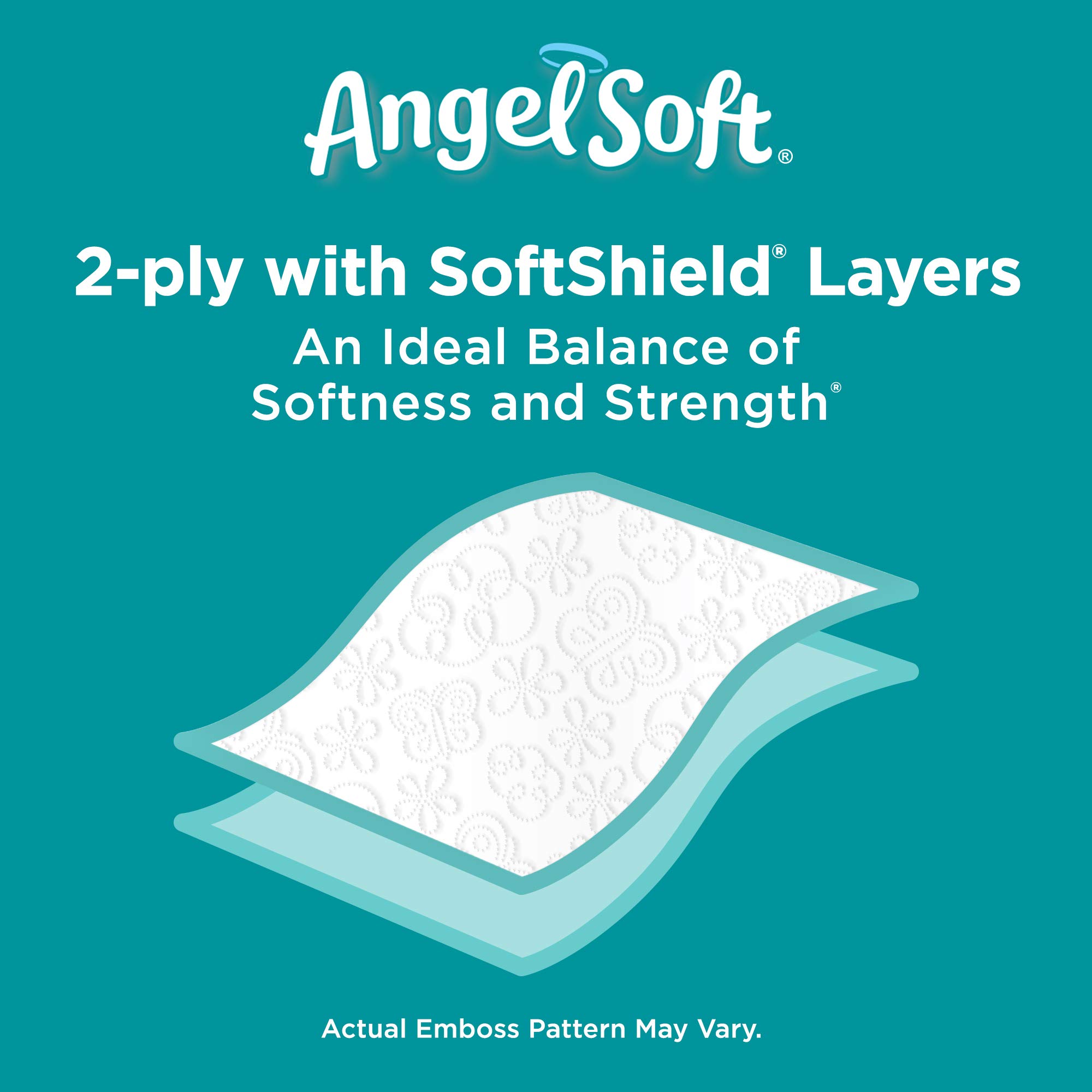 Angel Soft Toilet Paper - 12 Mega Rolls (Equivalent to 24 Regular Rolls) | Ultra Soft & Strong Bath Tissue for Home, Office & Travel Use