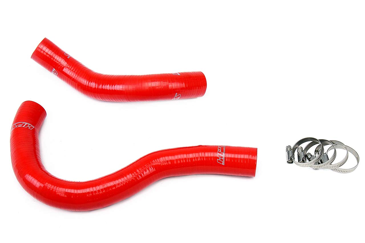 HPS 57-1001-RED High Performance Red Silicone Radiator Coolant Hose Kit - Compatible with Most Vehicles - Perfect for Car Engine Cooling System Upgrades & Maintenance
