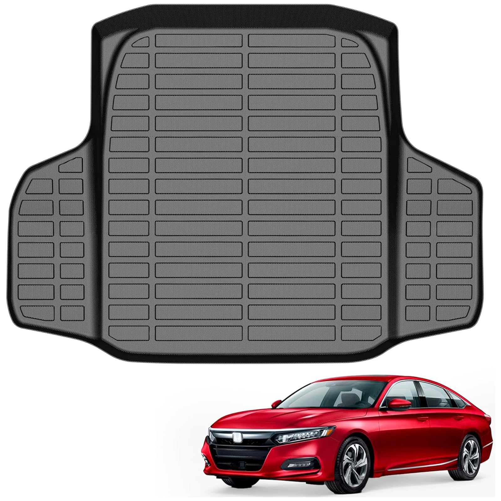 All Weather Cargo Liner for Honda Accord 2018-2025 (Including Hybrid) | TPE Material | Odorless & Anti-Slip Trunk Mat | Black | Perfect for Road Trips, Grocery Hauling & Pet Transport