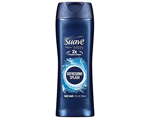 Suave For Men Refreshing Body Wash - 12 Ounce (Pack of 6) | Hydrating & Invigorating Shower Gel for Daily Use, Gym & Post-Workout Cleansing