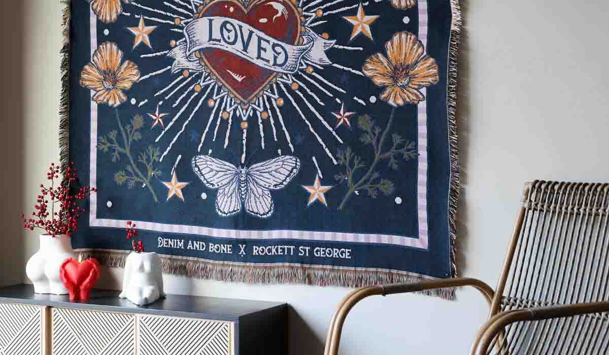 Denim & Bone Midnight Blue Woven Cotton Throw Blanket - Soft & Cozy for Bed, Sofa, or Outdoor Use