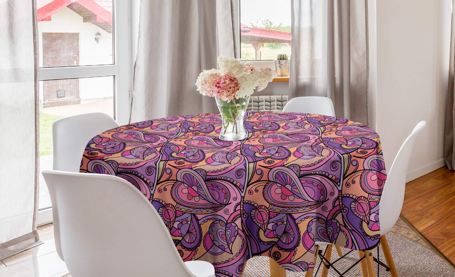 Ambesonne Abstract Round Tablecloth 60