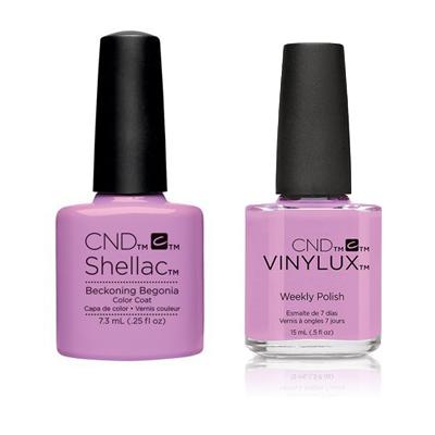 CND Shellac & Vinylux Combo - Beckoning Begonia Nail Polish Set | Long-Lasting Gel & Lacquer Duo for Salon-Quality Manicures at Home | Perfect for Weddings, Parties & Special Occasions