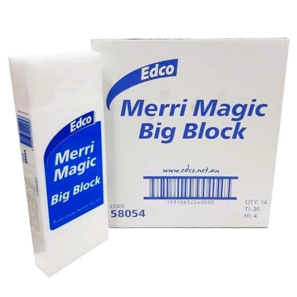 Edco Merri Magic Sponge Long - Extra Large Cleaning Sponge for Kitchen, Bathroom & Household - Removes Tough Stains & Scratches - Perfect for Dishes, Countertops, Tiles & More