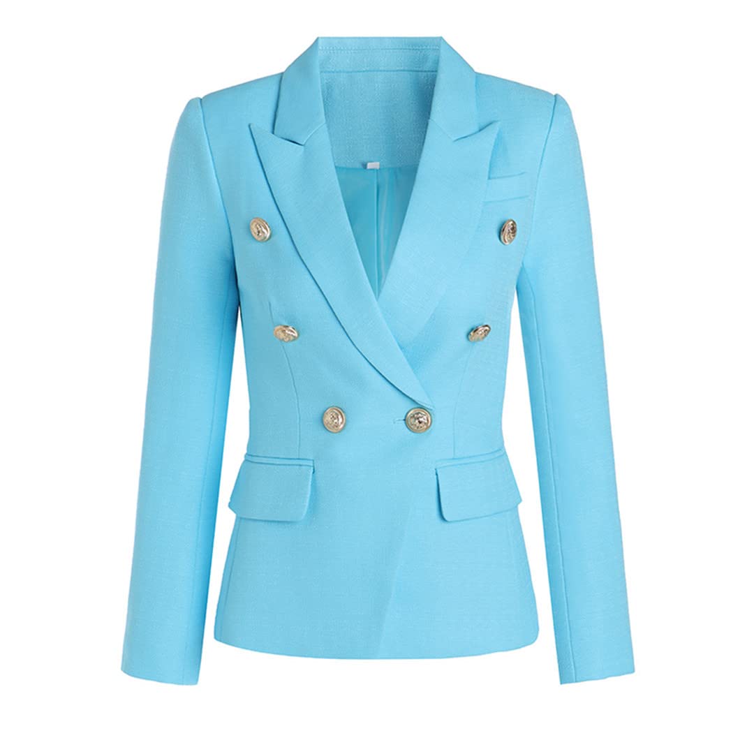Women's Light Blue Slim Fit Blazer Jacket for Office, Business & Formal Events | Professional & Stylish Workwear
