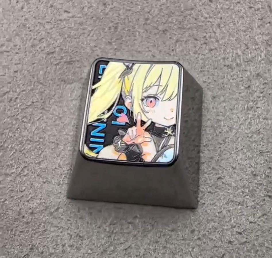 Magical Girl Lyrical Nanoha Themed Colorful Titanium Alloy 1U Decorative Keycap - Custom Mechanical Keyboard Keycap for Gaming & Typing Enthusiasts
