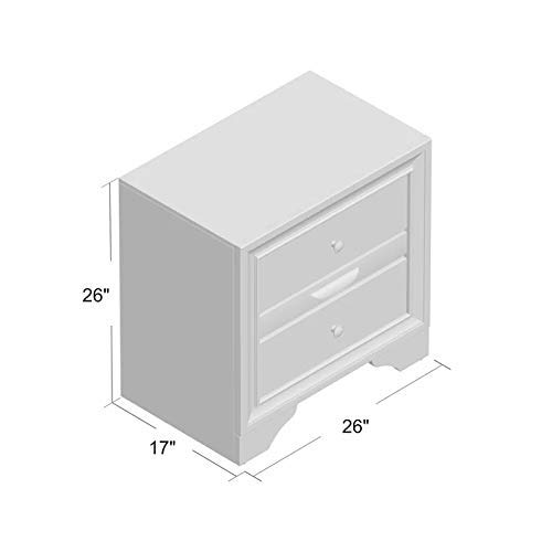 Elegant White Nightstand with 3 Drawers - Modern Wooden Bedside Table with Antique Handles for Bedroom, Living Room & Dorm - Fully Assembled Small End Table | Perfect for Storage, Reading Nook & Home Decor