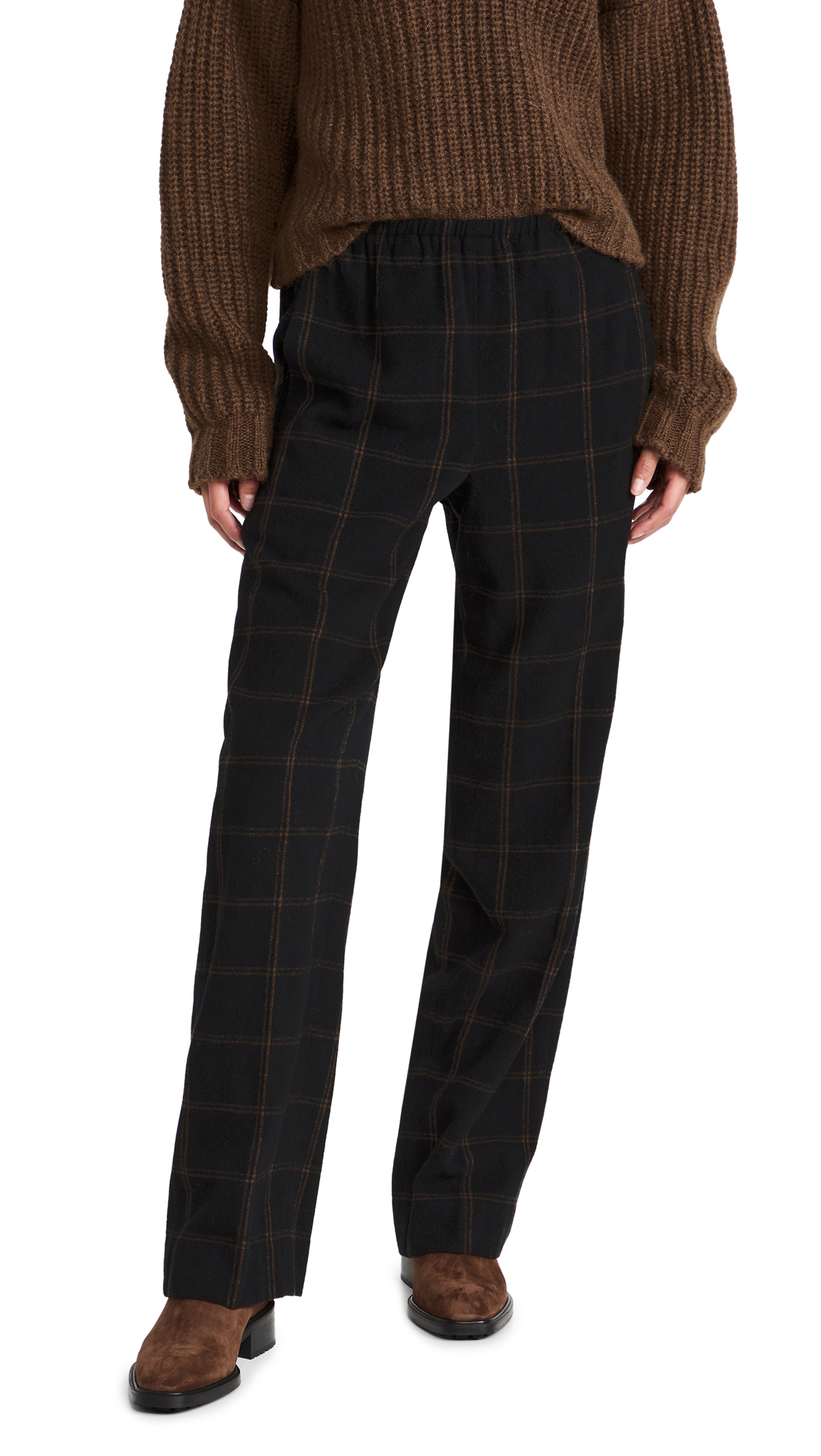 Vince Women's Flannel Plaid Wide Leg Pants - Soft Comfortable Lounge Pants for Casual Wear, Home Relaxing & Fall Winter Fashion