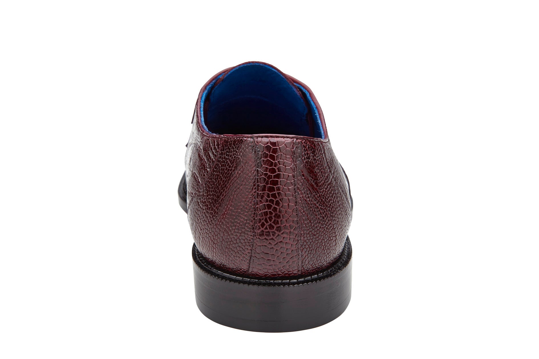 Belvedere Siena Genuine Ostrich Leg Dress Shoes for Men - Dark Burgundy Leather Oxfords 1463 | Premium Business Formal Shoes for Office, Weddings & Special Occasions