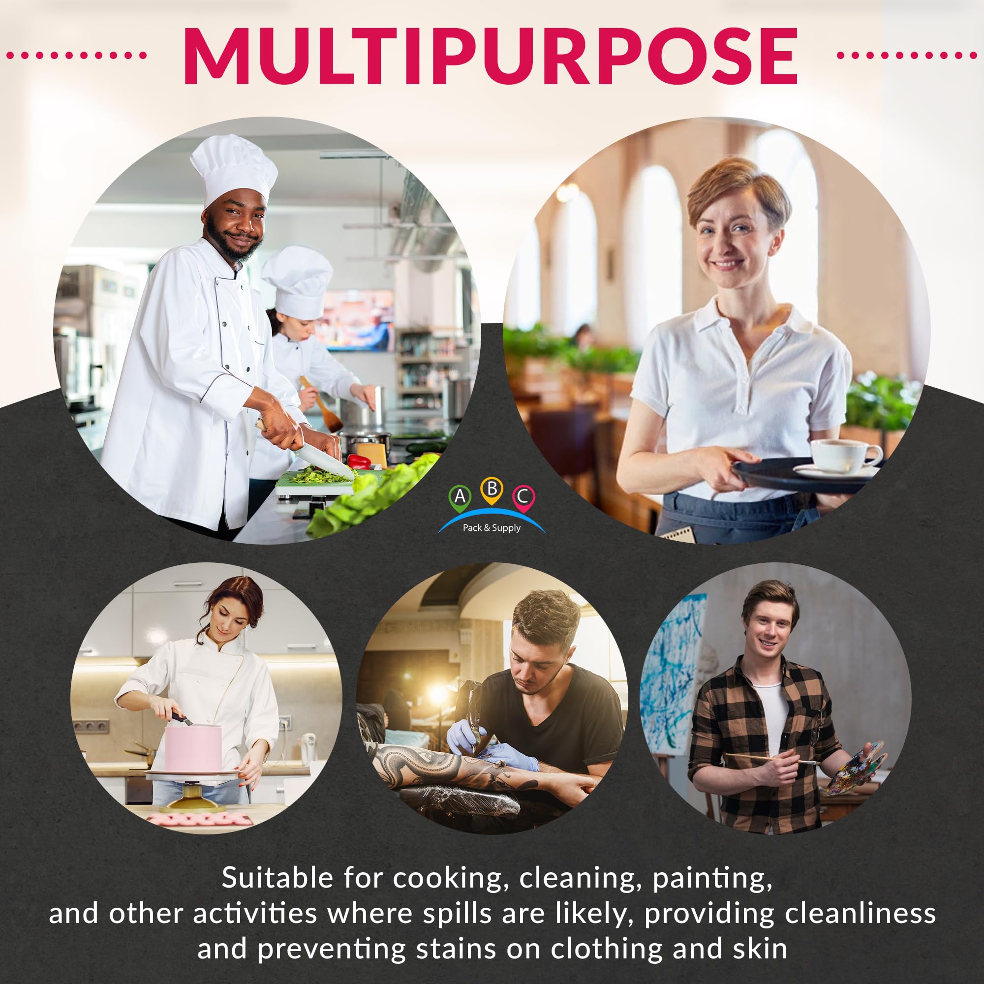 ABC PACK & SUPPLY Disposable Plastic Aprons for Adults - 28