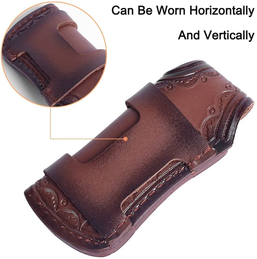 DONGKER 4 Inch Genuine Leather Knife Sheath - Belt Loop Holder for 4