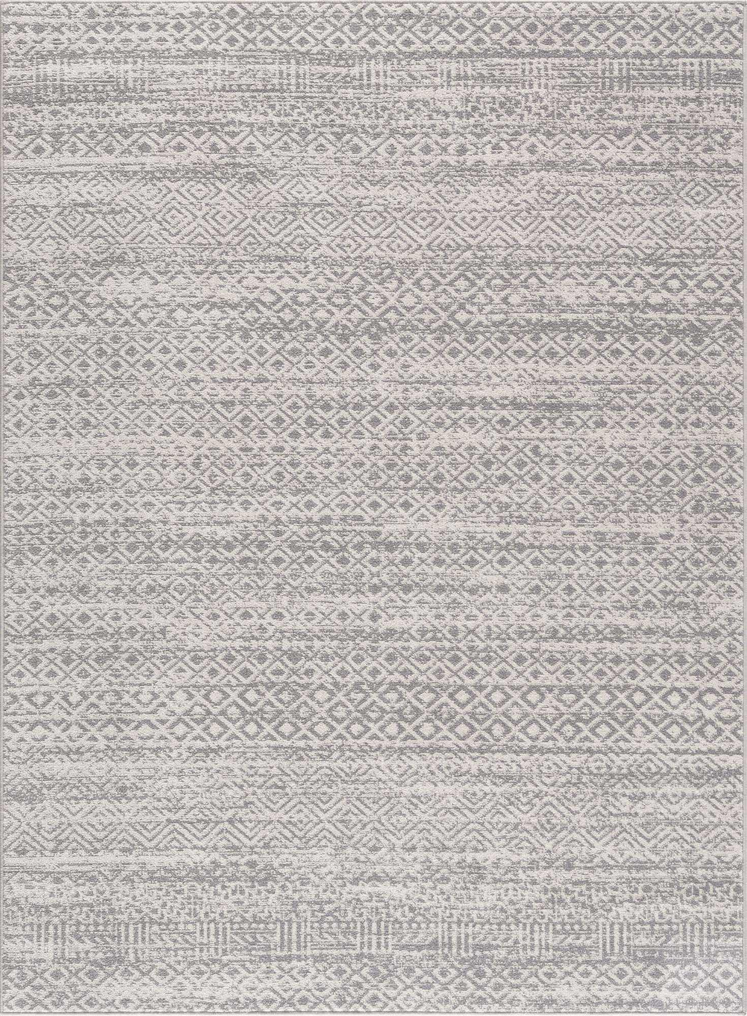 Hauteloom Gravelbourg Machine Washable Area Rug - Soft Gray - 6'7
