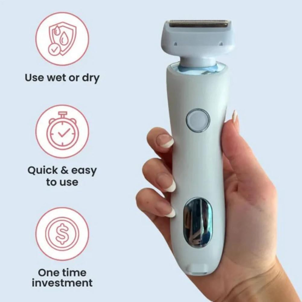 Best Women's Electric Razor - Waterproof 2-in-1 Shaver for Smooth Legs & Bikini Area | Portable Wet/Dry Hair Remover for Women & Men | Perfect for Travel, Gym & Home Use