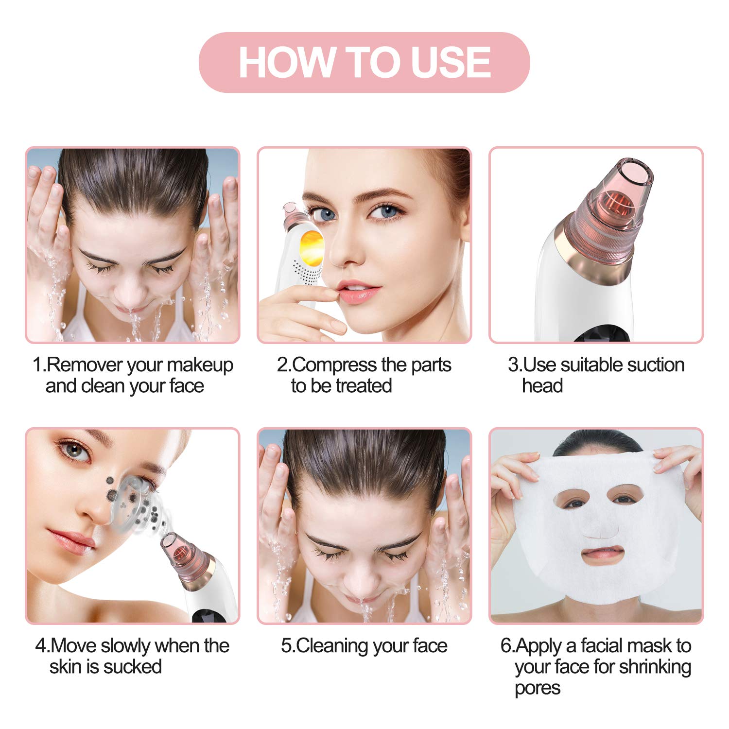 2021 Upgraded YONOY Blackhead Remover Vacuum - USB Rechargeable Pore Cleanser with Hot Compress, LCD Screen & Stand | Professional Facial Care Tool for Deep Cleansing & Skin Purifying at Home Spa