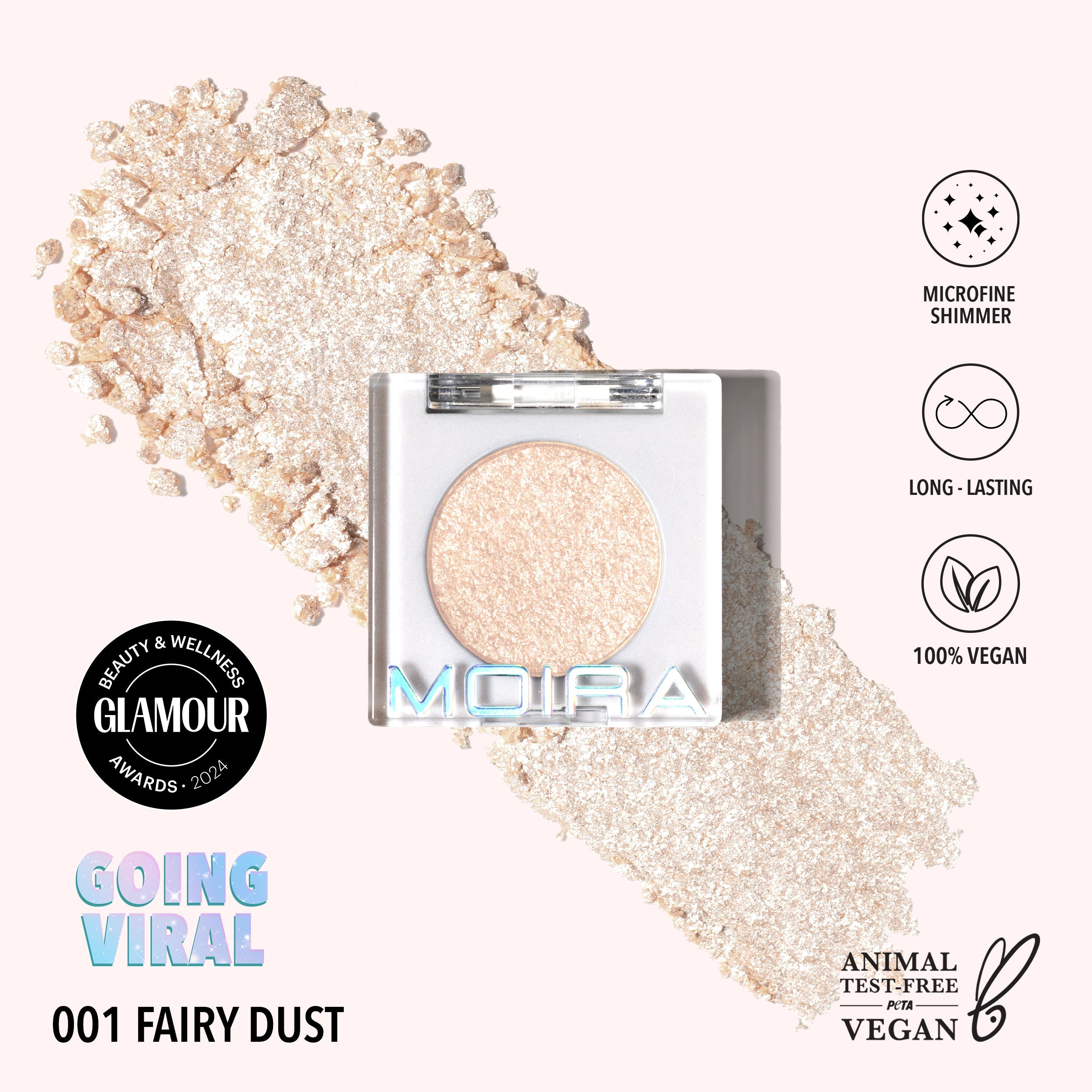 01 Fairy Dust Chroma Light Shadow - Long-Lasting Shimmer Eyeshadow for Day & Night Makeup - Perfect for Parties, Weddings & Special Occasions