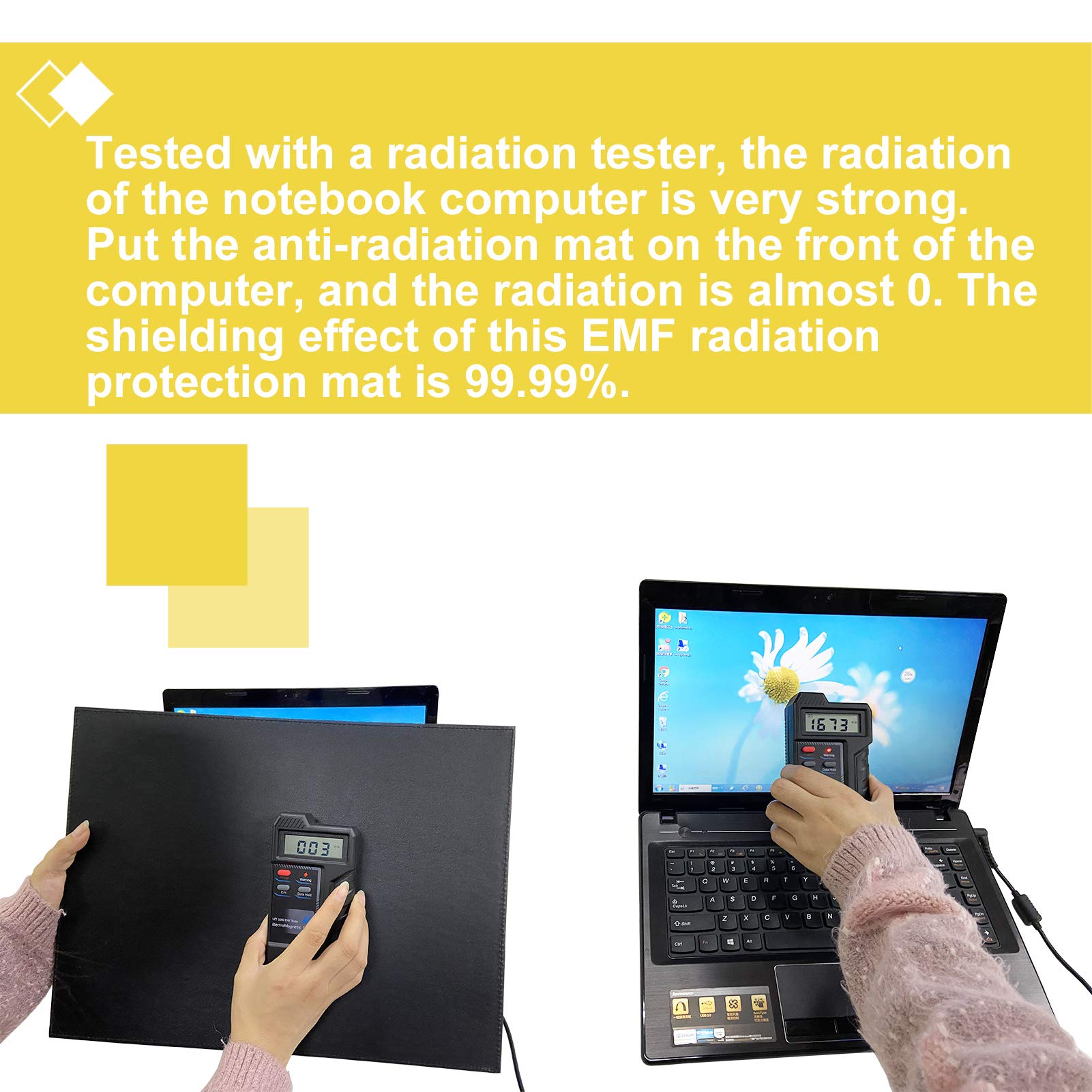 Anti Radiation & Heat Shielding Laptop Protection Shield - Universal Fit for Laptops, Notebooks & Tablets - Reduce EMF Exposure & Prevent Overheating for Home, Office & Travel Use