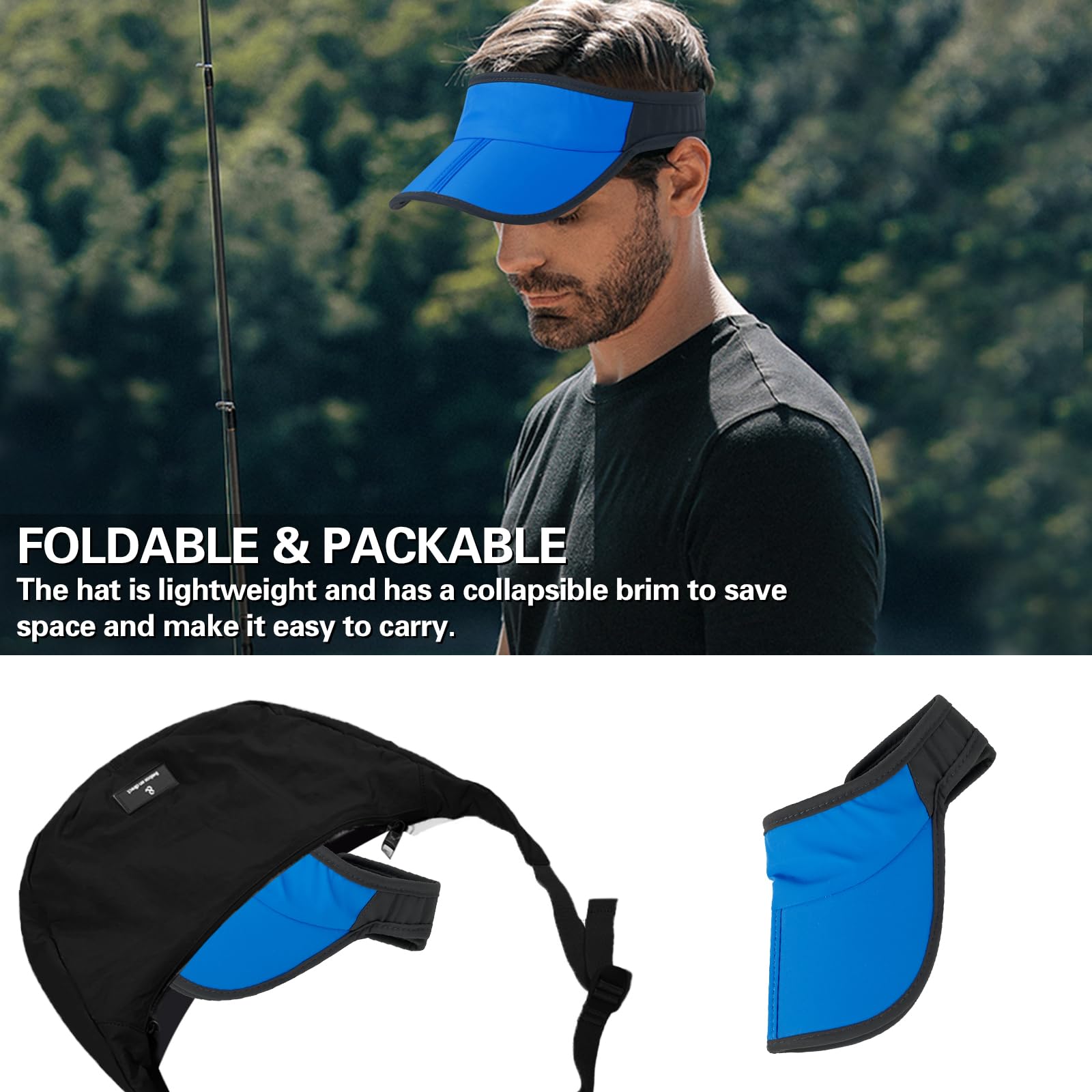 Best Sports Sun Visor Hats for Men & Women - Foldable Brim, Lightweight & Packable Adjustable Visor Caps - Perfect for Running, Golf, Tennis & Outdoor Activities