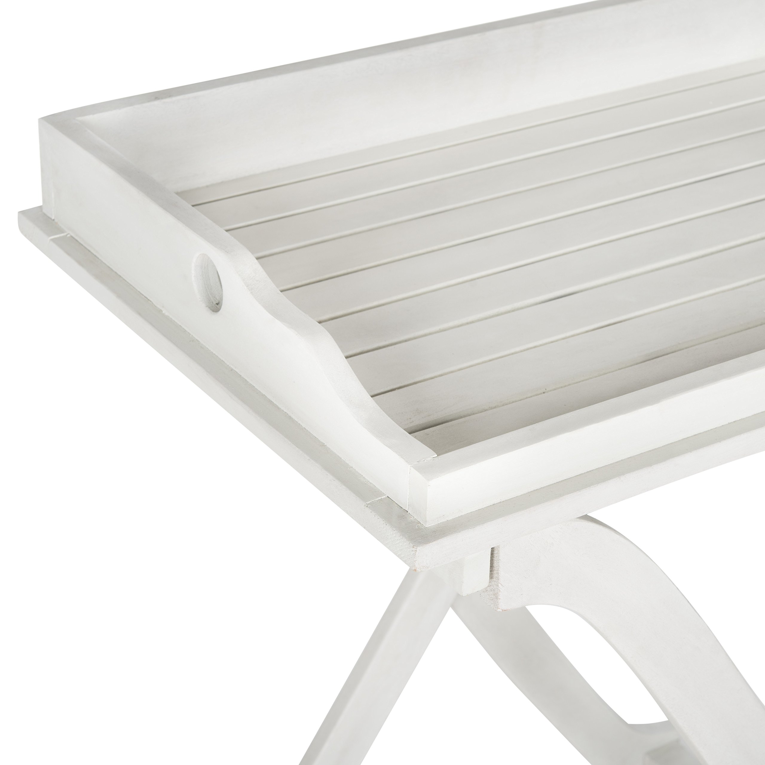 SAFAVIEH Covina Outdoor Tray Table - Lightweight & Durable Patio Side Table for Pool, Garden, Deck - Perfect for Drinks, Snacks, and Outdoor Entertaining